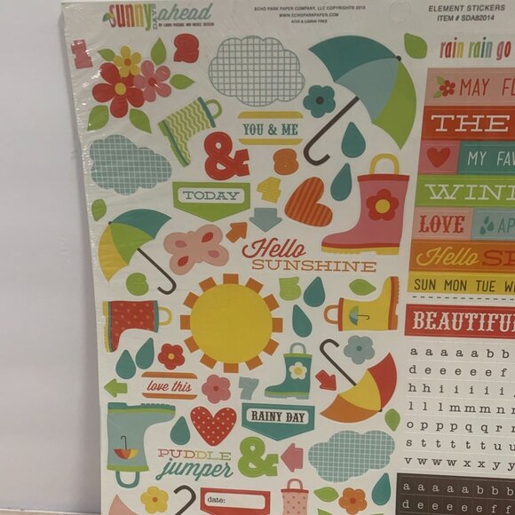 Echo Park "Sunny Days Ahead" Single Sticker Sheet - Picture 2 of 3